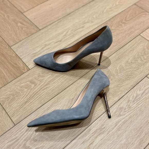 Zara Denim blue suedes stilettos with metal heel, Size 41|10 - Picture 2 of 5